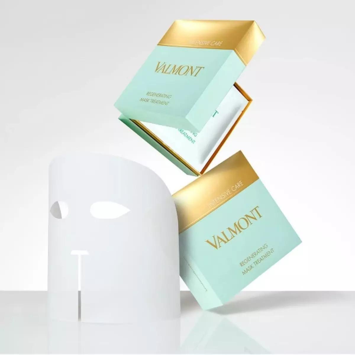Відновлювальна колагенова маска для обличчя Valmont Regenerating Mask Treatment, 5 аркушів + 50 мл спрей Відновлювальна колагенова маска для обличчя Valmont Regenerating Mask Treatment, 5 аркушів + 50 мл спрей