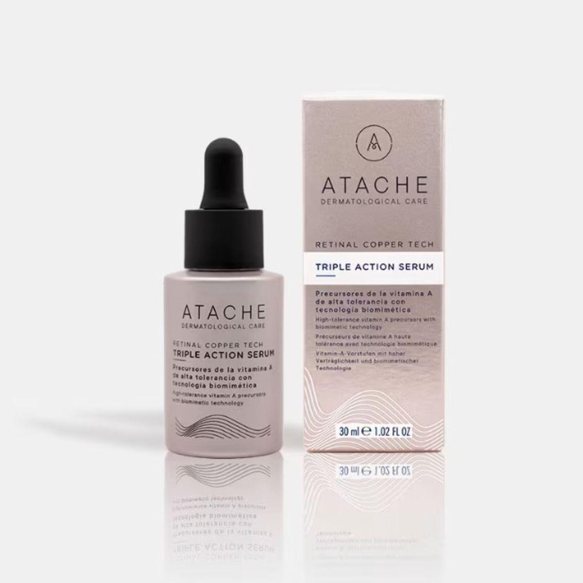 Нічна омолоджуюча сироватка з ретиналем та пептидами міді ATACHE Triple Action Serum Retinal Copper Tech, 30 мл