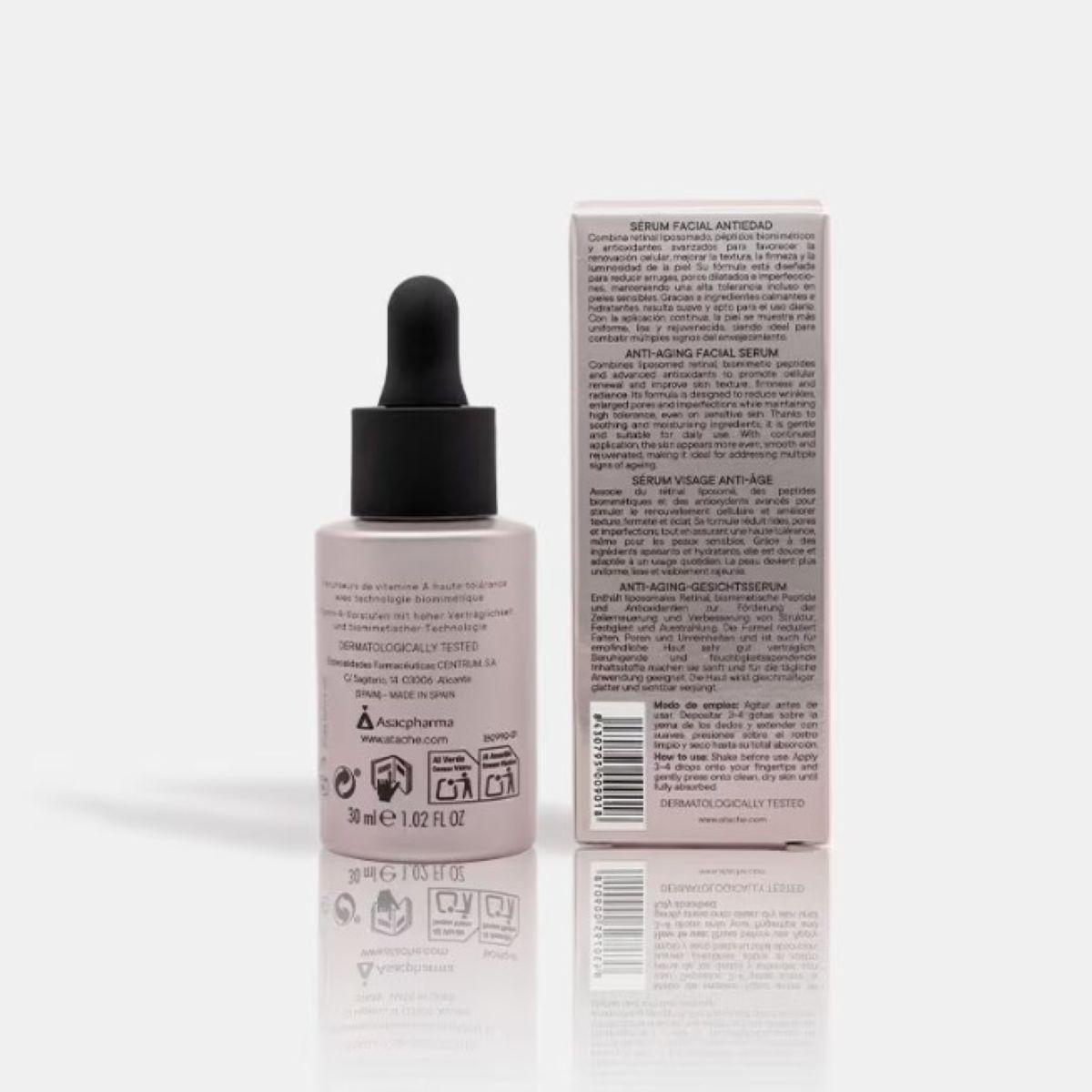 Нічна омолоджуюча сироватка з ретиналем та пептидами міді ATACHE Triple Action Serum Retinal Copper Tech, 30 мл