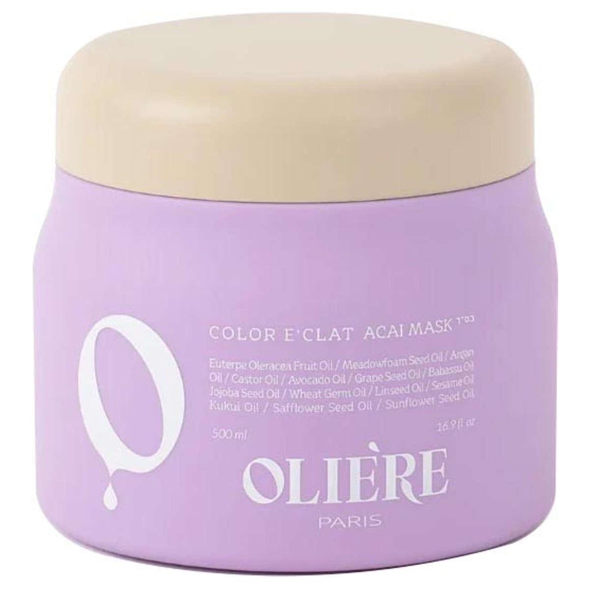 Маска для усунення жовтих та помаранчевих відтінків OLIE'RE PARIS Color E'Clat Acai, 500 мл