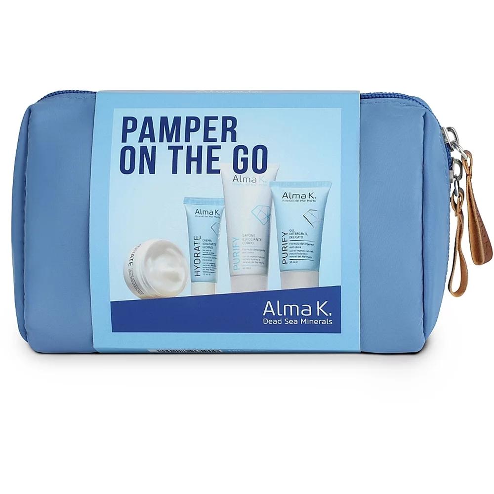 Набір дорожній для для обличчя та тіла Pamper On the Go Alma K, (30мл/15мл/60мл/50мл)