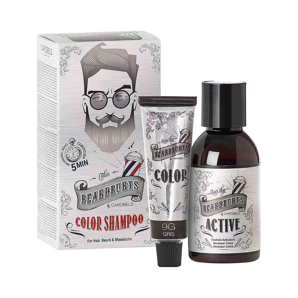 Набір для фарбування сірий 9G для волосся бороди і вусів (30мл/45мл) Beardburys