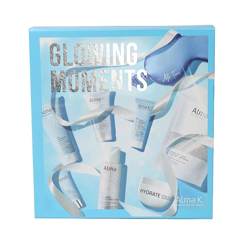 Набір для обличчя та тіла Glowing Moments Alma K, (75мл/15мл/8мл/100мл/40мл/50мл/100г)
