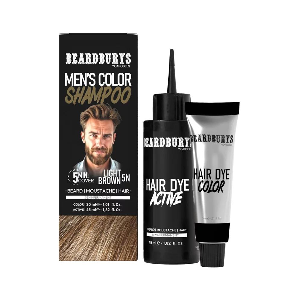 Набір для фарбування волосся, бороди та вусів 5N світло-коричневий NEW Beardburys, (30 мл/45 мл)