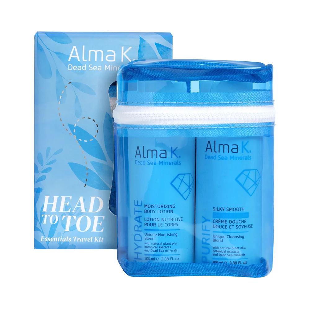 Набір дорожній для догляду за тілом і волоссям Head to Toe Essentials Alma K (100мл/100мл/100мл/100мл/100)
