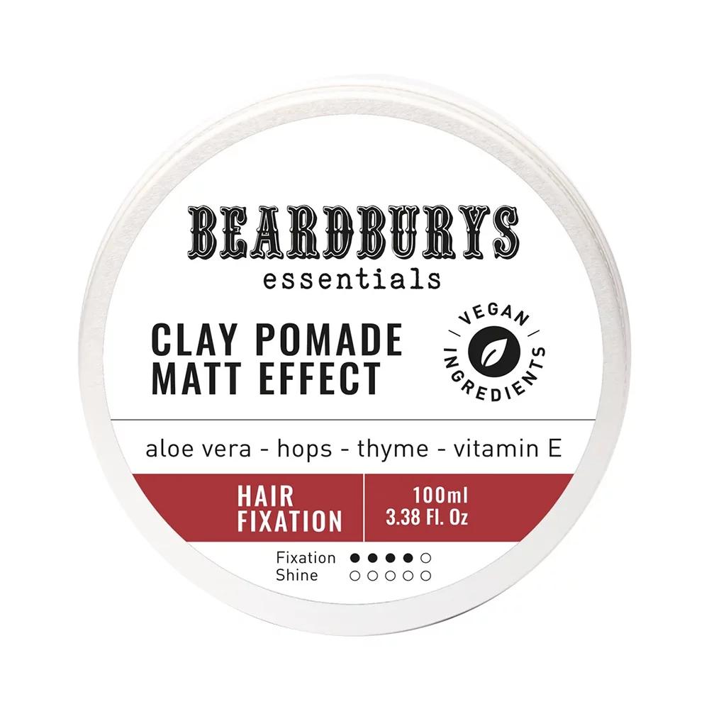 Помада матова для волосся Clay Pomade Matt Essentials Beardburys, 100 мл