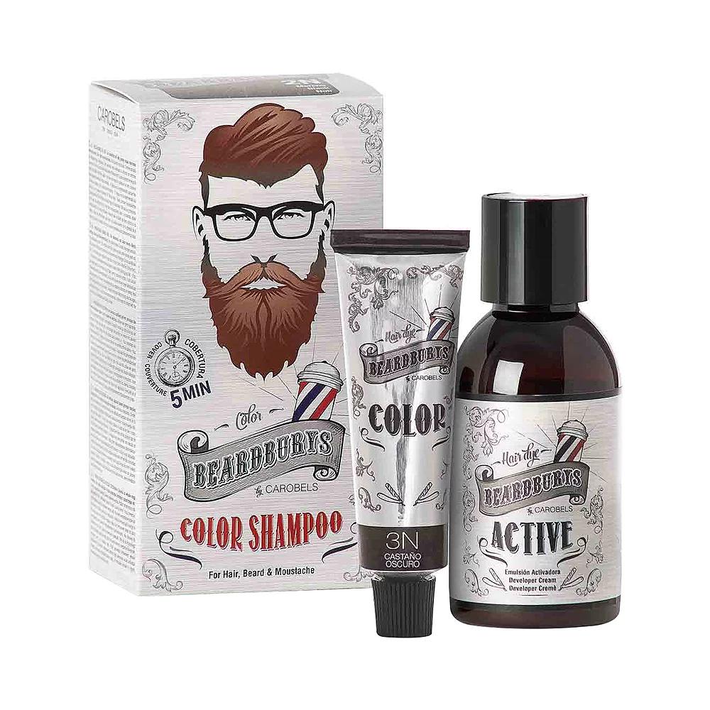 Набір для фарбування 3N (темно-коричневий) для волосся, бороди і вусів Beardburys, (30мл/45мл)