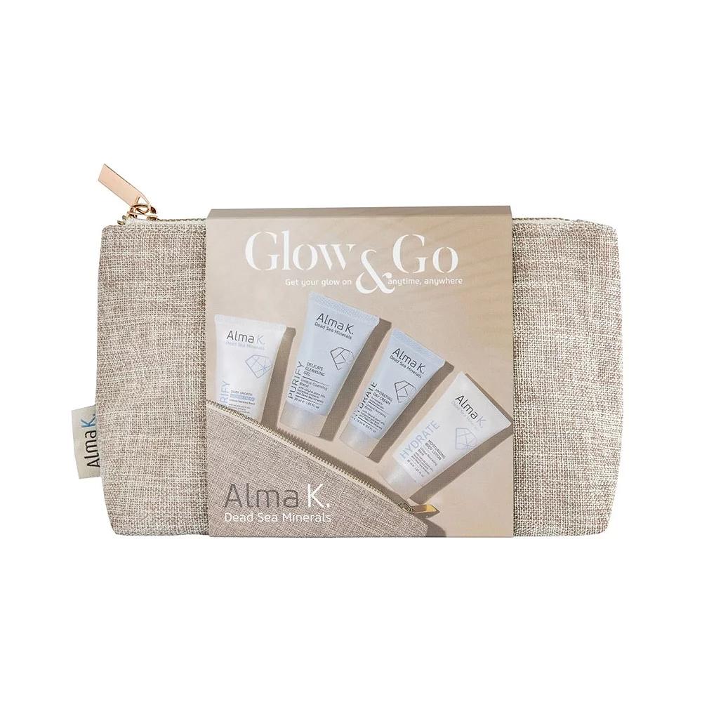 Набір дорожній для жінок Glow & Go Alma K, (30 мл/30 мл/15 мл/30 мл)