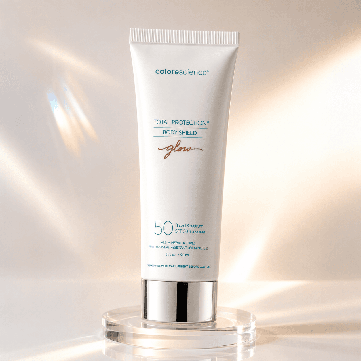 Сонцезахисний крем для тіла з ефектом сяйва Colorescience Total Protection Body Shield Glow SPF 50, 90 мл