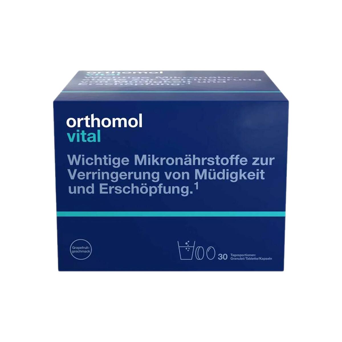 Вітаміни Orthomol Vital Grapefruit (гранули зі смаком грейпфруту - капсули - таблетки), 30 днів