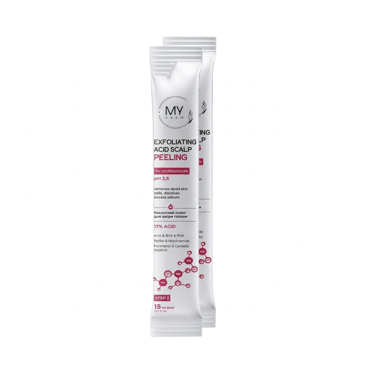 Кислотний пілінг для шкіри голови MY COSM Exfoliating Acid Scalp Peeling for PROF, 15 мл