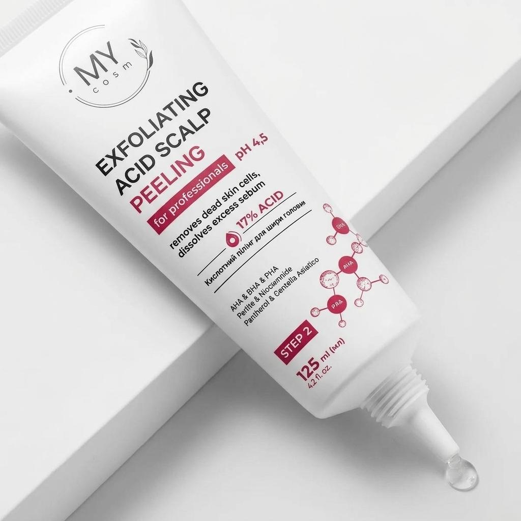 Кислотний пілінг для шкіри голови MY COSM Exfoliating Acid Scalp Peeling for PROF, 15 мл