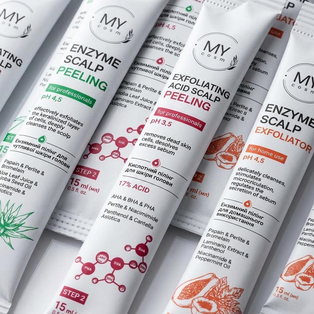 Набір пілінгів для шкіри голови MY COSM Scalp Care Peeling Set, 6×15 мл