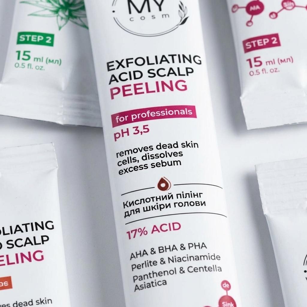 Набір пілінгів для шкіри голови MY COSM Scalp Care Peeling Set, 6×15 мл