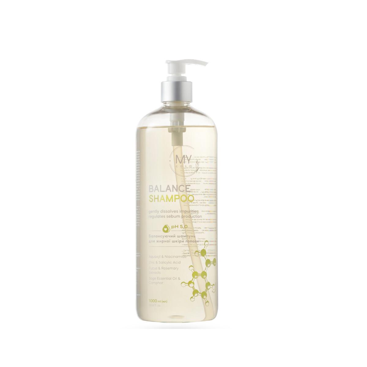 Балансувальний шампунь для жирної шкіри голови MY COSM Balance Shampoo, 1000 мл