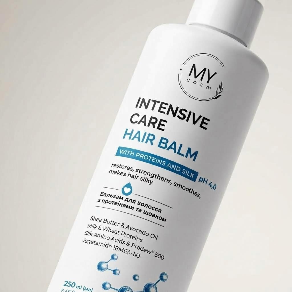 Бальзам для волосся з протеїнами та шовком MY COSM Intensive Care Hair Balm With Proteins and Silk pH 4,0, 250 мл