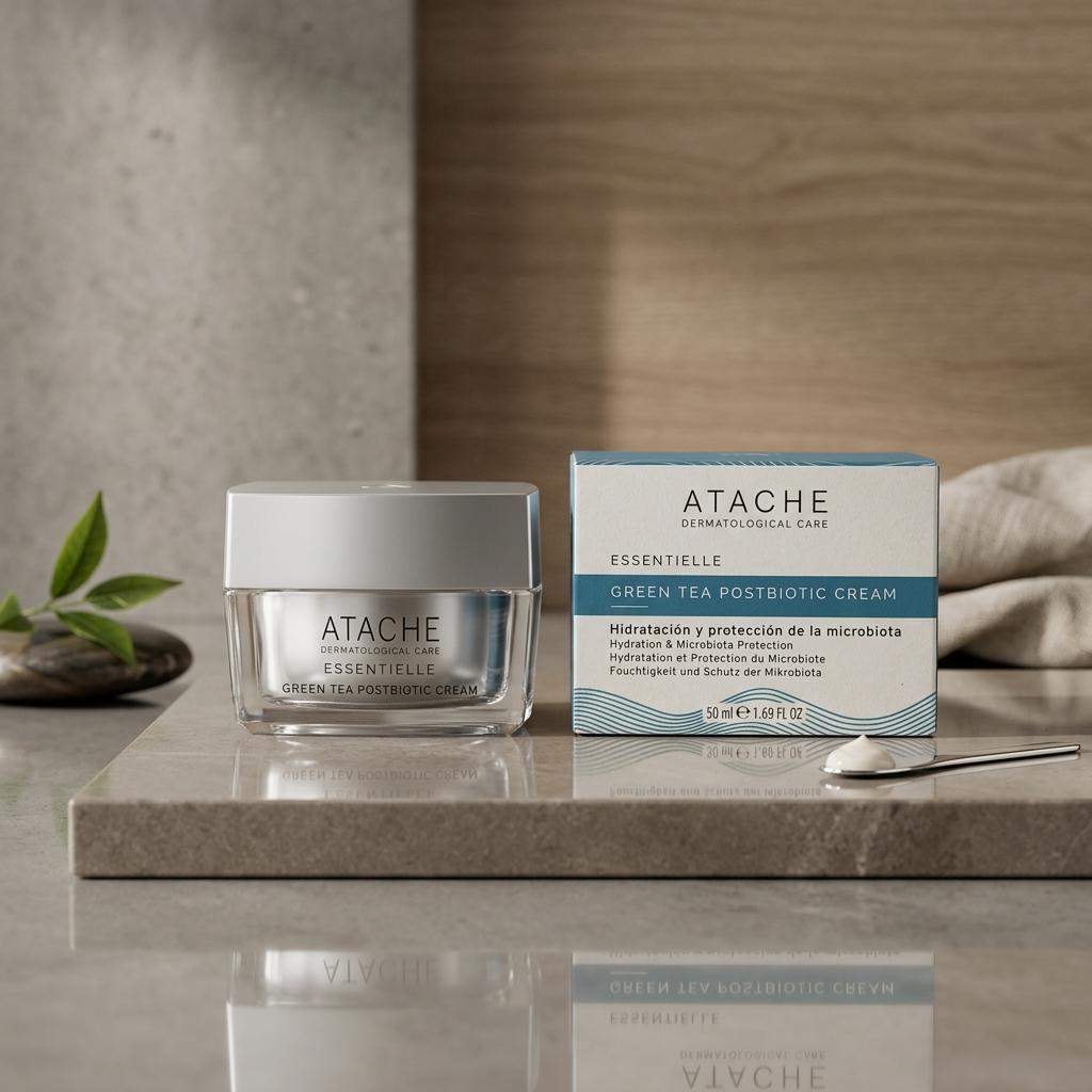 Зволожувальний крем із зеленим чаєм та постбіотиками Atache Essentielle Green Tea Postbiotic Cream, 50 мл
