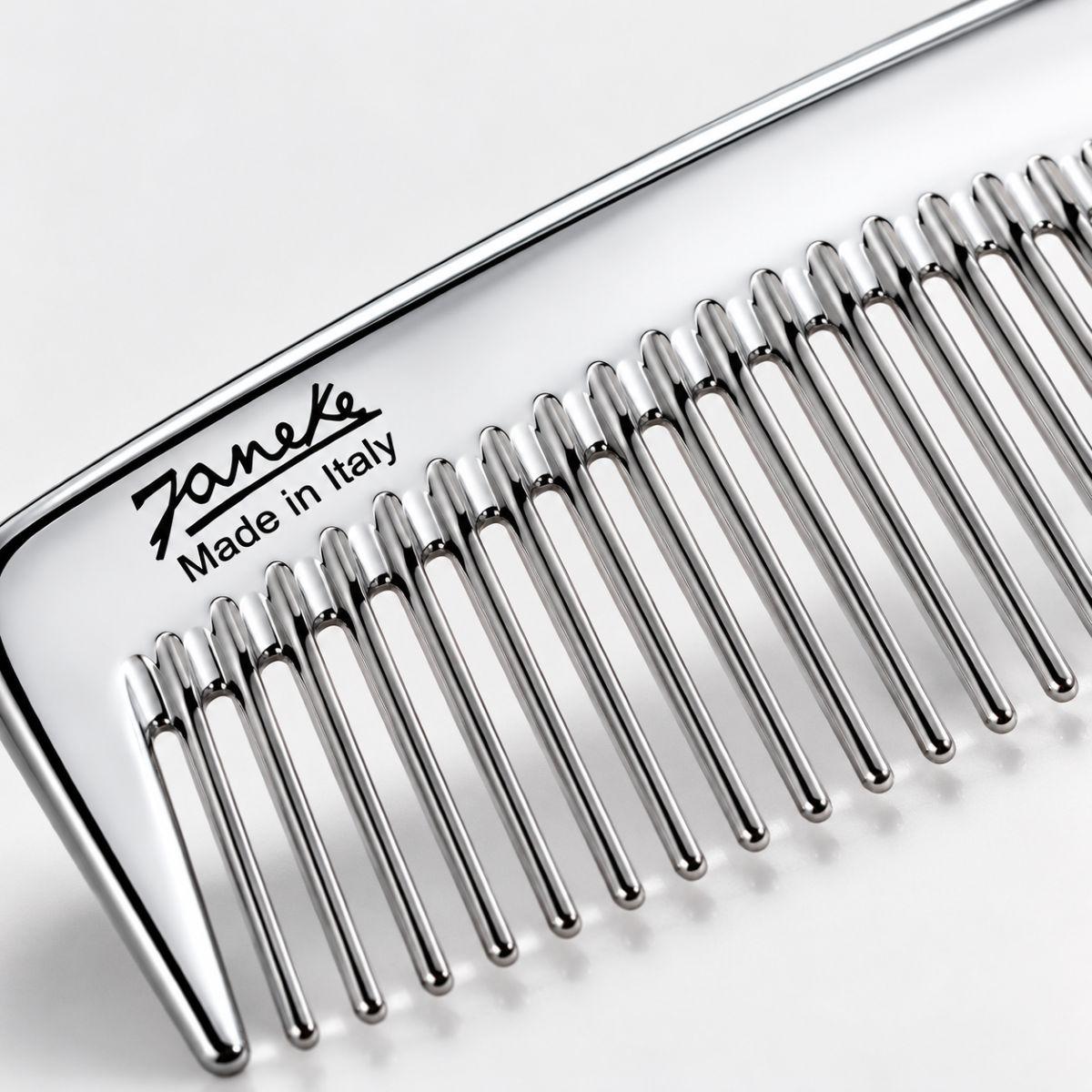 Гребінь з подвійними зубчиками Janeke Superbrush срібний