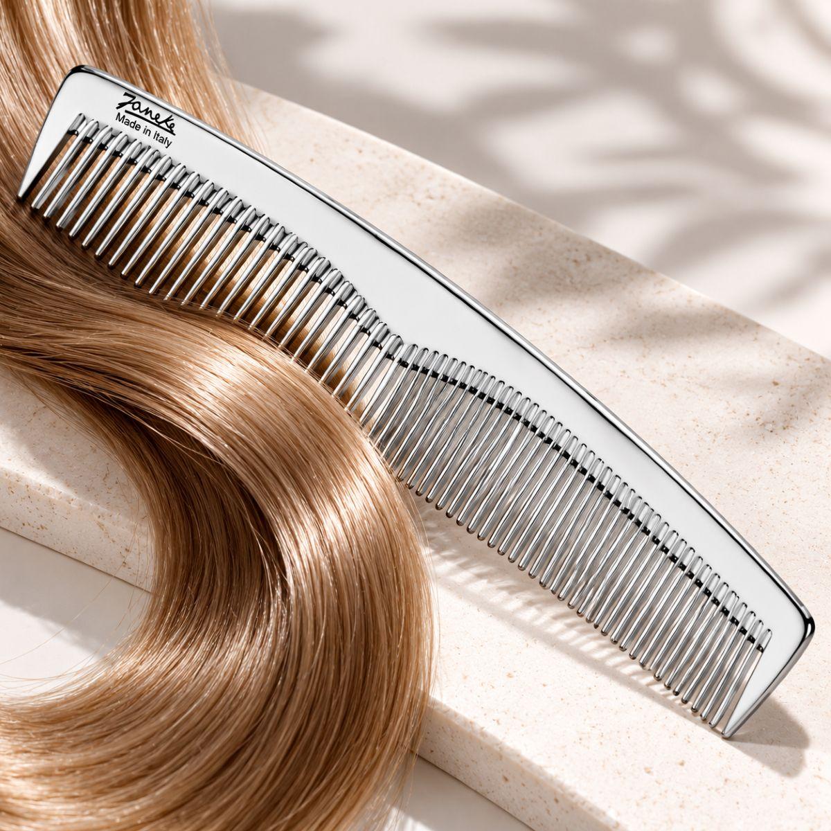 Гребінь з подвійними зубчиками Janeke Superbrush срібний