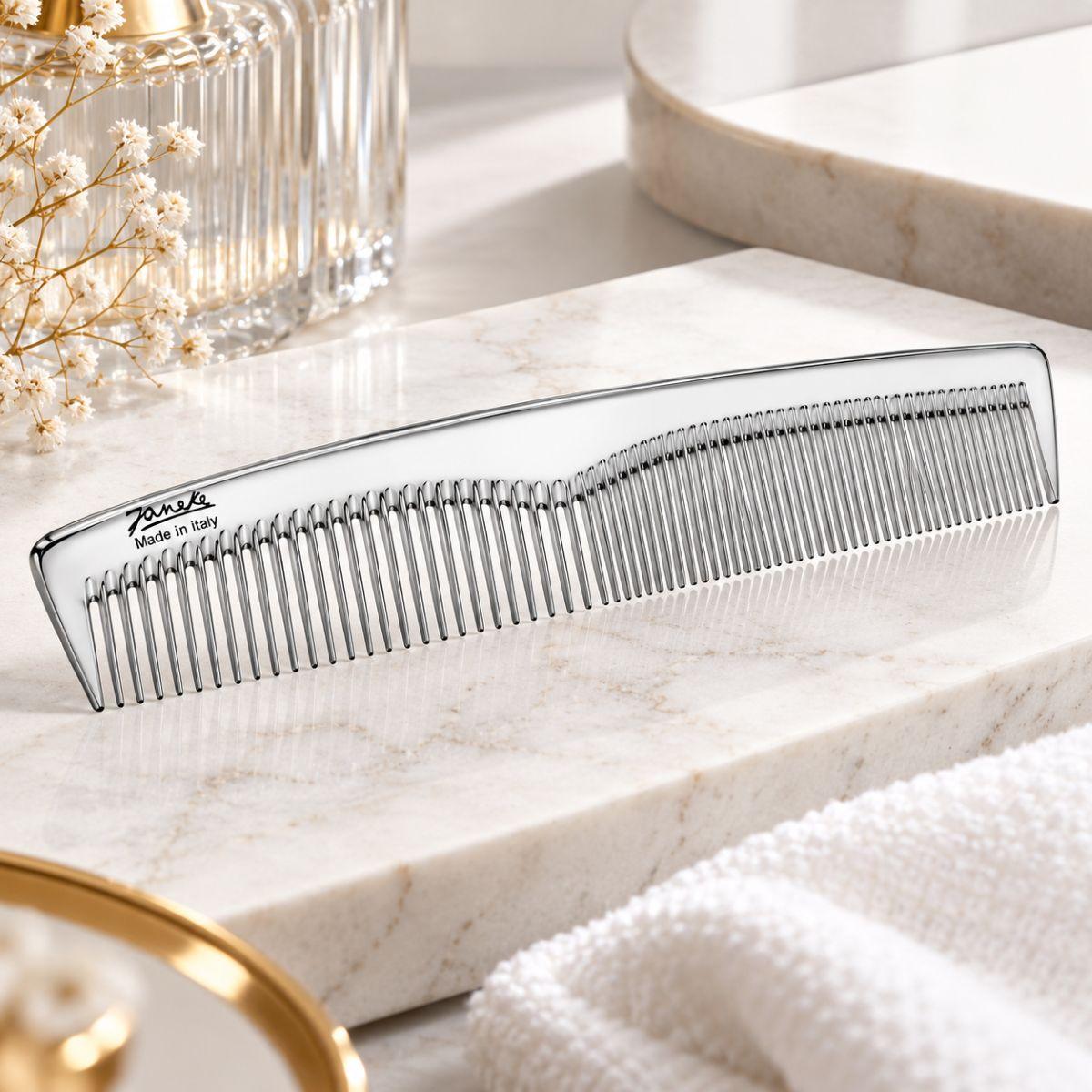 Гребінь з подвійними зубчиками Janeke Superbrush срібний