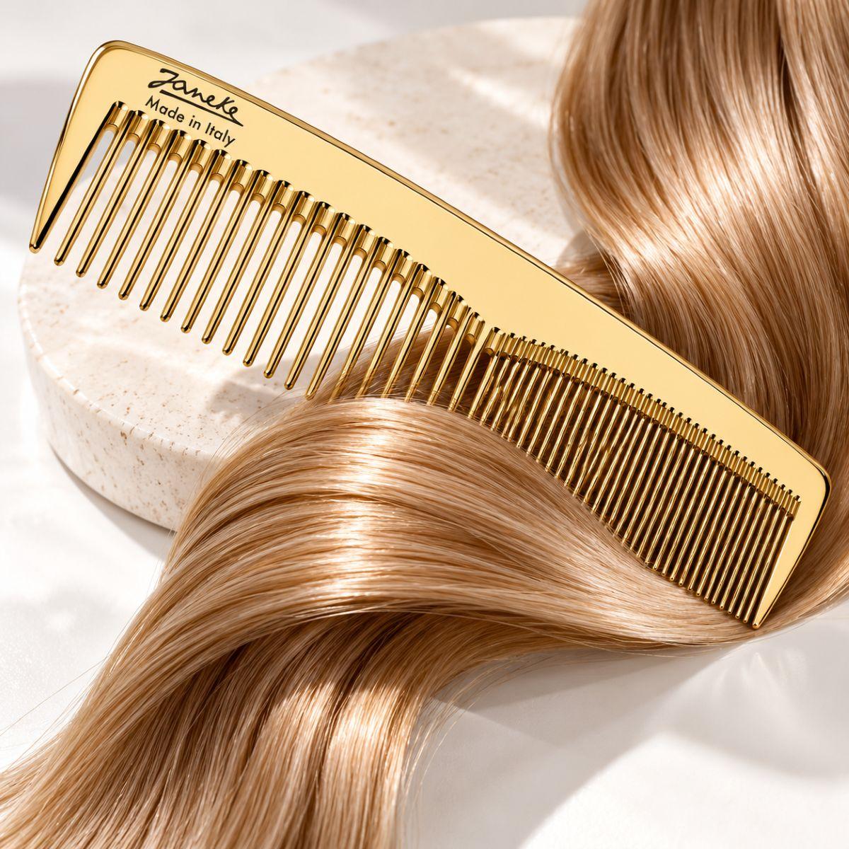 Гребінь з подвійними зубчиками Janeke Superbrush золотий