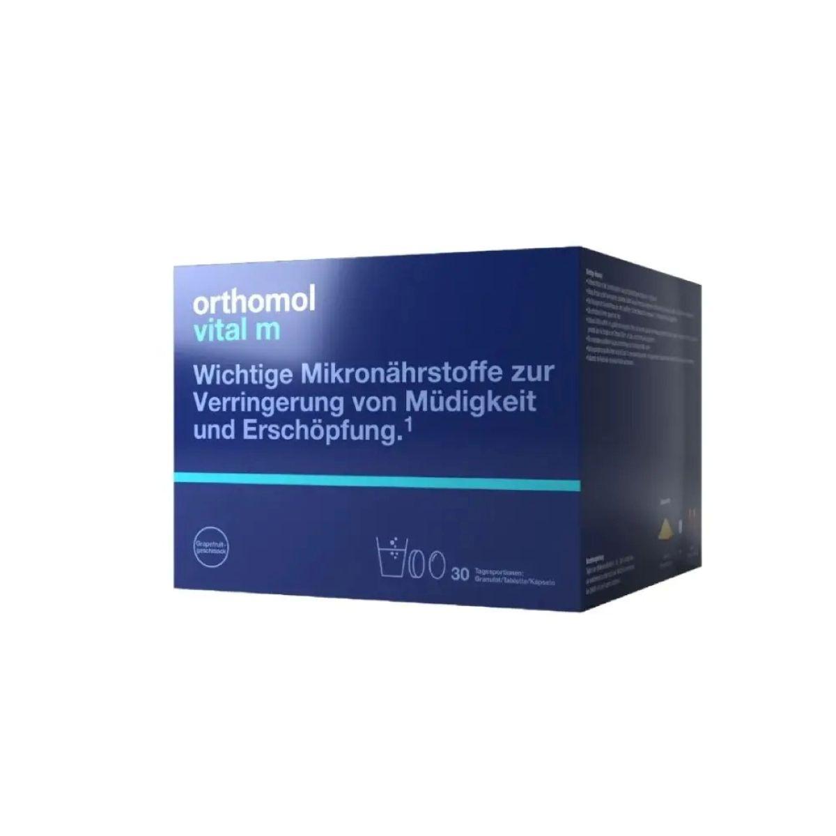 Orthomol Vital M Grapefruit для чоловіків (гранули зі смаком грейпфруту - капсули - таблетки) №30, 30 днів