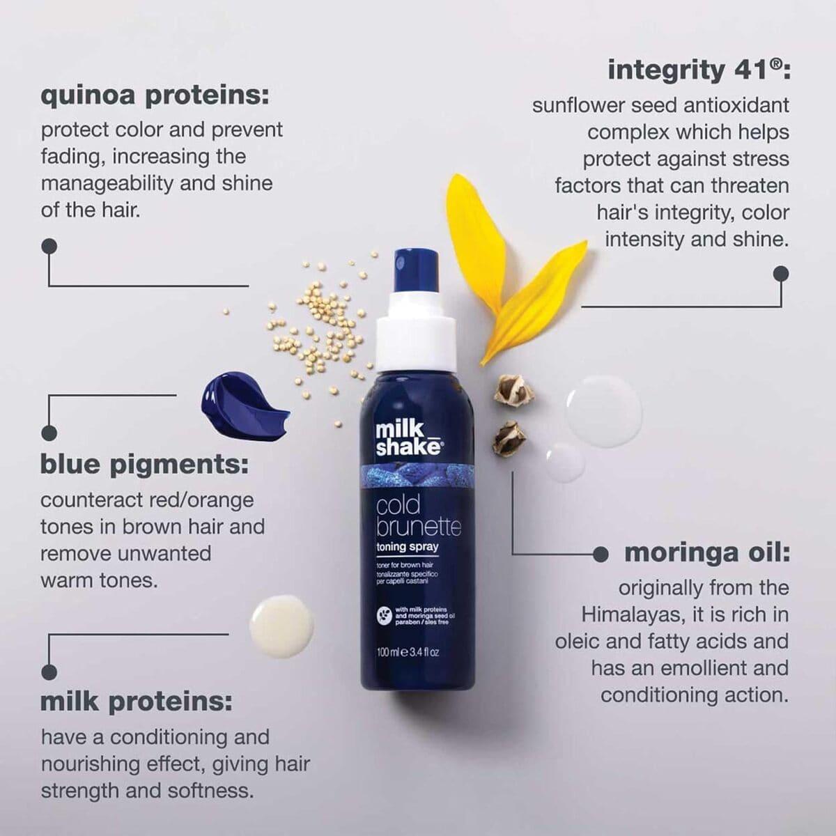 Тонувальний спрей для каштанового волосся Milk Shake Cold Brunette Toning Spray, 100 мл