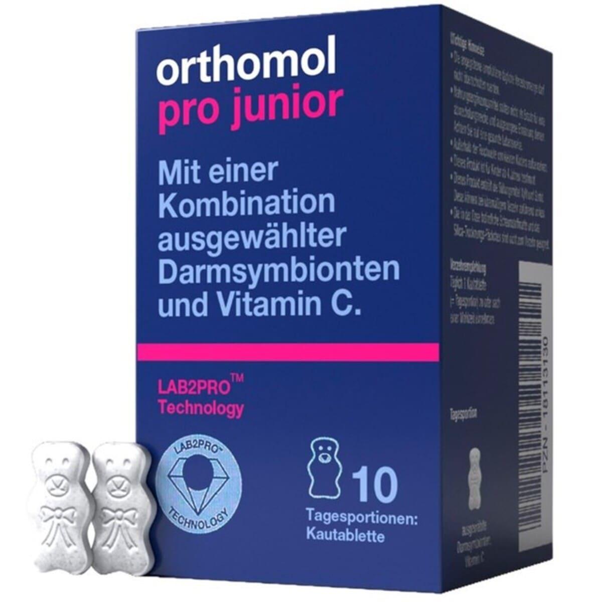 Orthomol Pro Junior жувальні ведмедики для підтримки дитячого кишківника №10, 10 днів