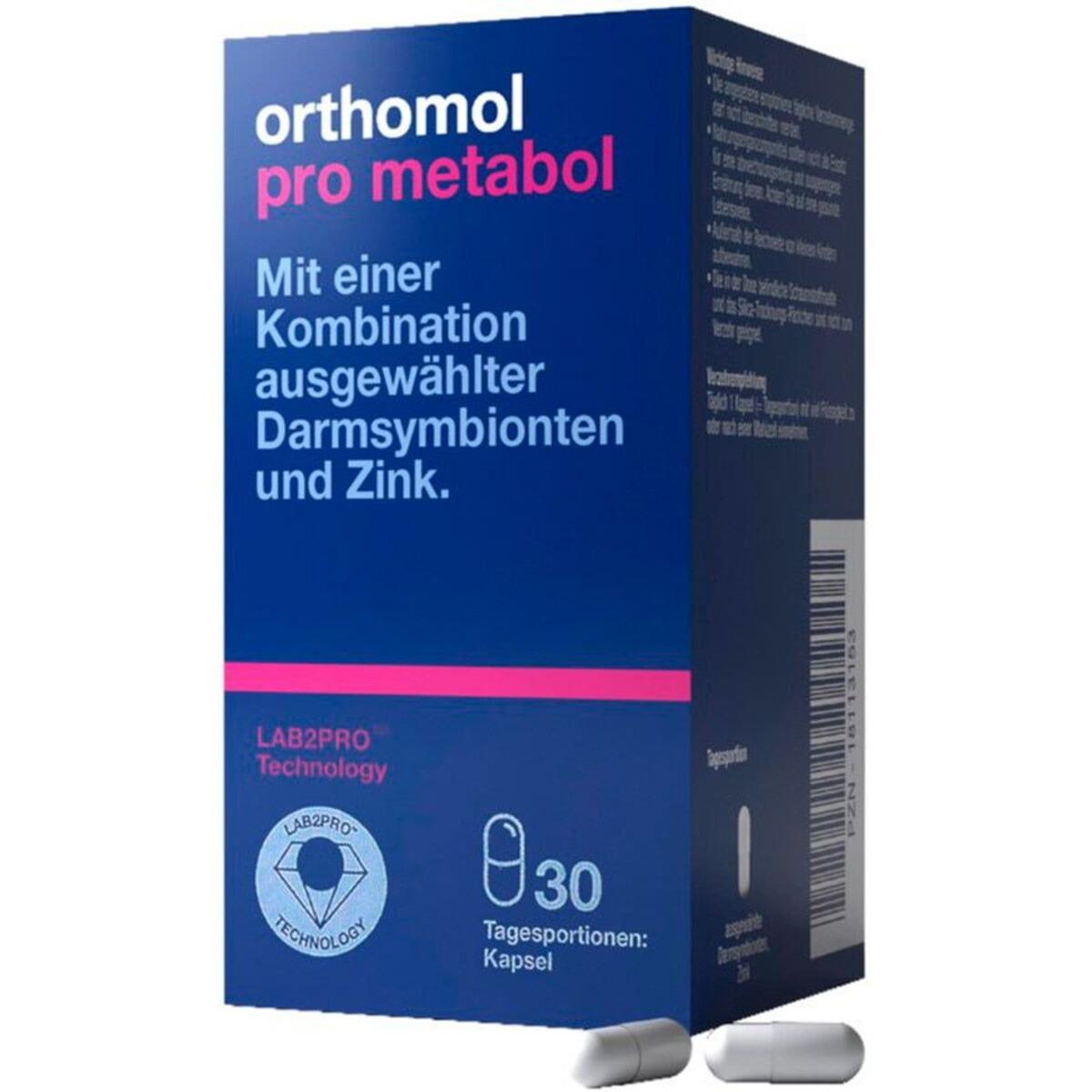 Orthomol Pro Metabol Вітамінний комплекс для підтримки кишківника (капсули) №30, 30 днів