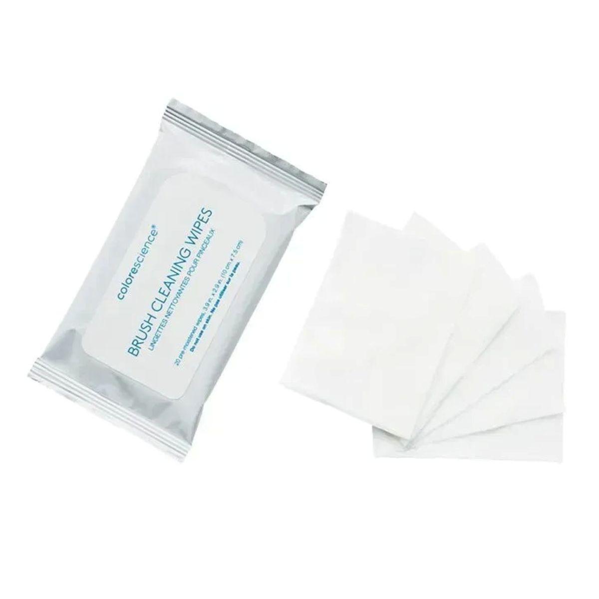 Серветки для очищення пензлів ColoreScience Brush Cleansing Wipes, 1 уп / 20 шт