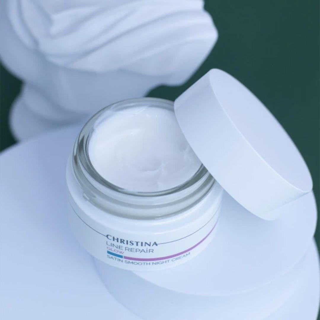 Нічний крем для обличчя «Гладкість сатину» Christina Line Repair Glow Satin Smooth Night Cream, 50 мл
