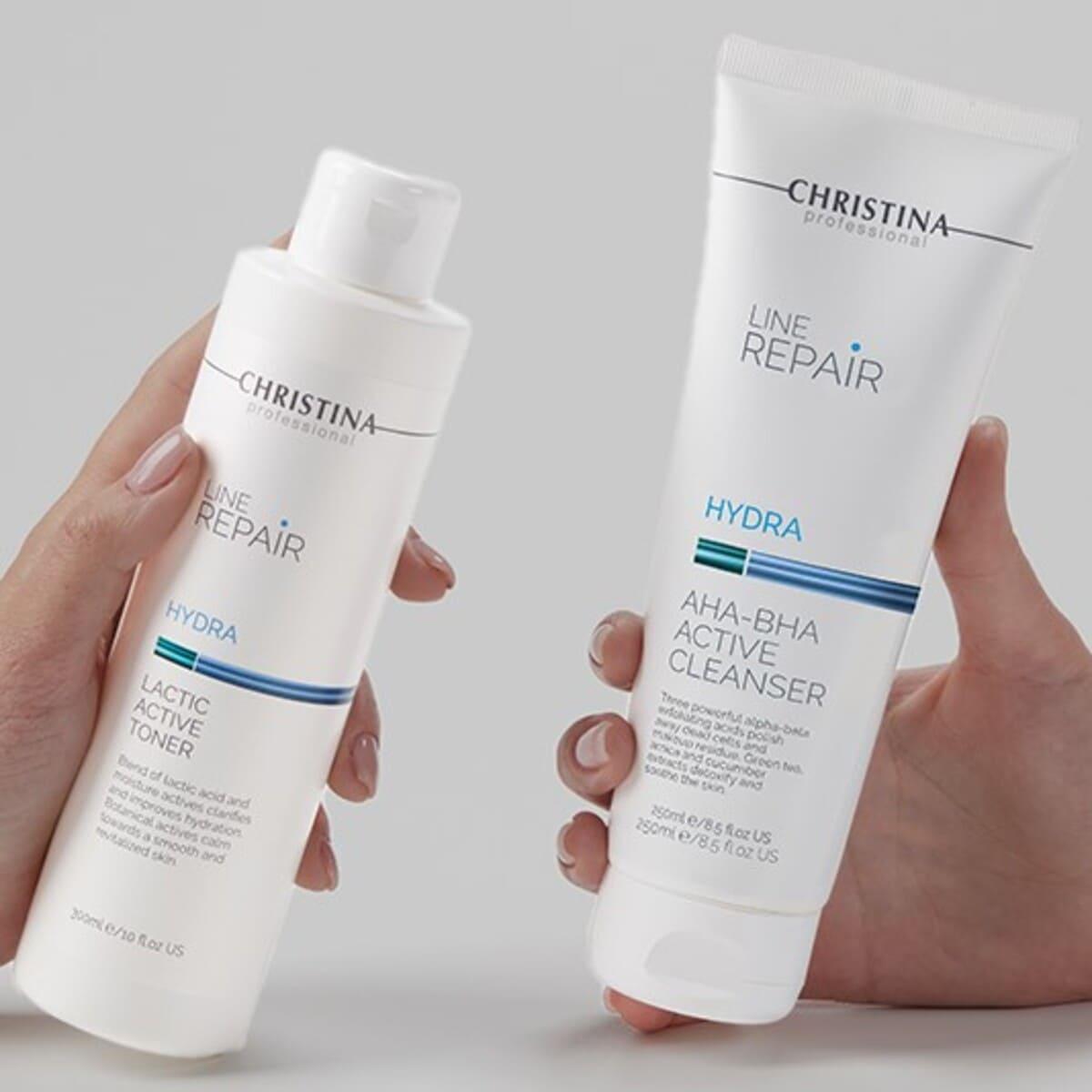 Очищувач для обличчя з кислотами АНА-ВНА Christina Line Repair Hydra AHA-BHA Active Cleanser, 250 мл