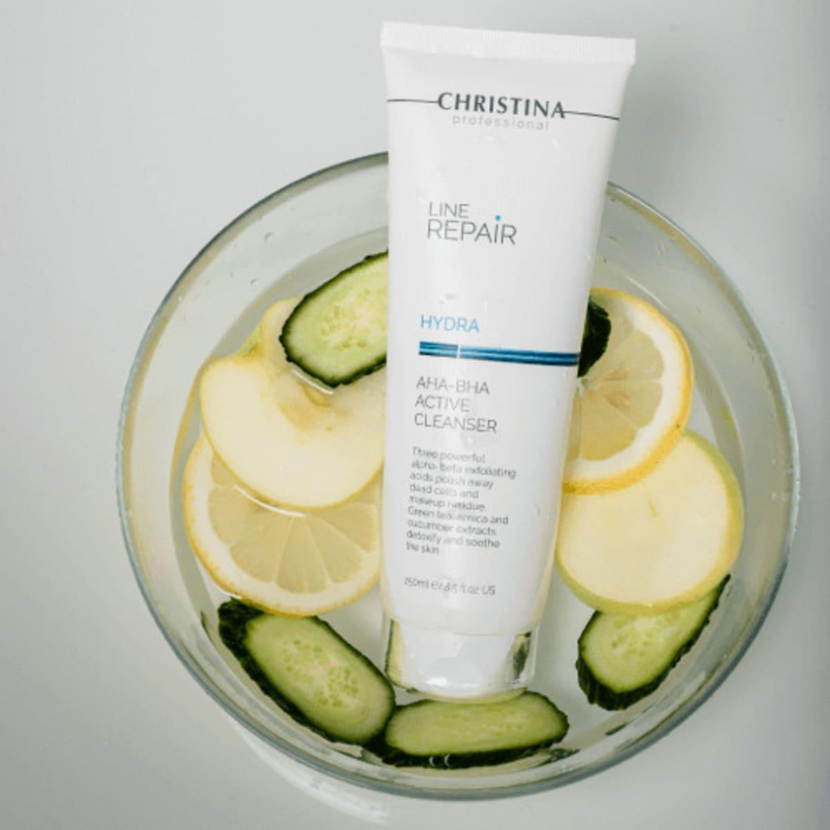 Очищувач для обличчя з кислотами АНА-ВНА Christina Line Repair Hydra AHA-BHA Active Cleanser, 250 мл