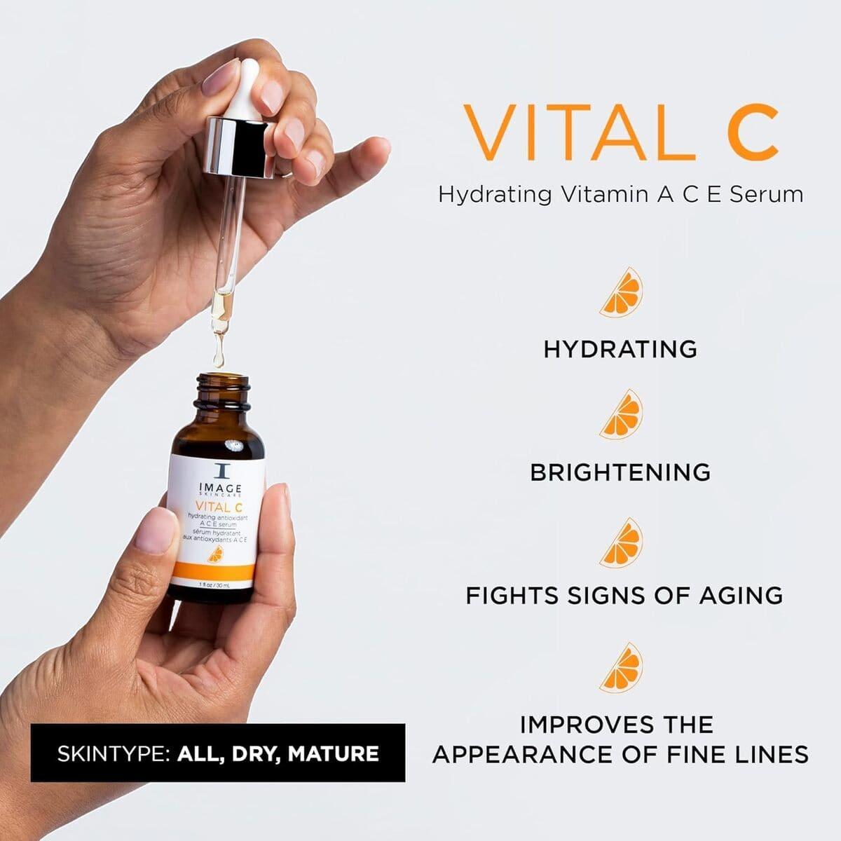 Зволожувальна антиоксидантна сироватка з вітамінами А, С, Е Image Skincare Vital C Hydrating AC&E Serum, 30 мл
