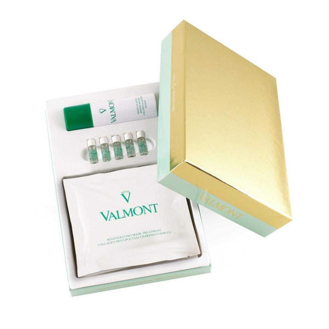 Відновлювальна колагенова маска для обличчя Valmont Regenerating Mask Treatment, 5 аркушів + 50 мл спрей Відновлювальна колагенова маска для обличчя Valmont Regenerating Mask Treatment, 5 аркушів + 50 мл спрей
