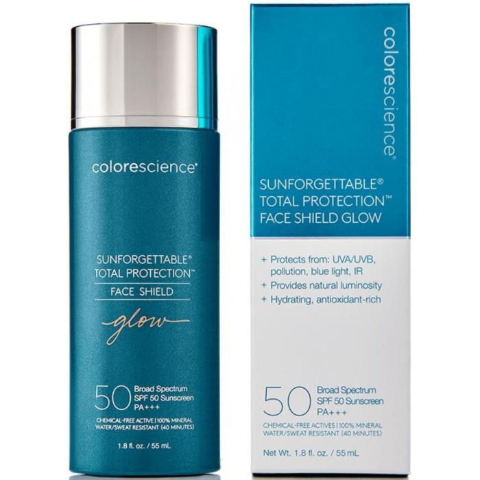 Сонцезахисний крем для обличчя з адаптивними пігментами Colorescience Sunforgettable Total Protection Face Shield GLOW SPF 50, 55 мл Сонцезахисний крем для обличчя з адаптивними пігментами Colorescience Sunforgettable Total Protection Face Shield GLOW SPF 50, 55 мл
